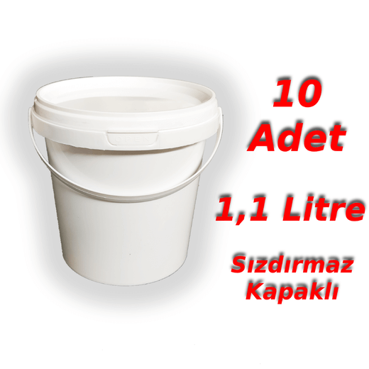 Decotone 1.1 Lt Plastik Kapaklı Kova Beyaz - Görsel 3