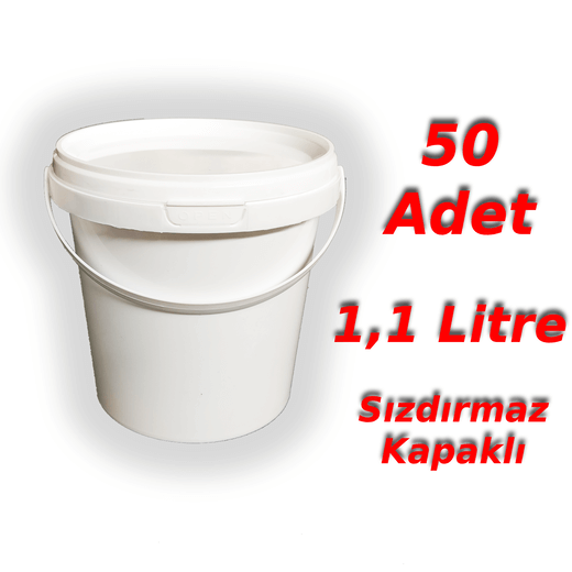 Decotone 1.1 Lt Plastik Kapaklı Kova Beyaz - Görsel 5