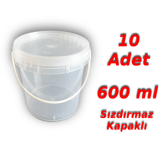 Decotone 0.6 Lt Plastik Kapaklı Kova Şeffaf - Görsel 3