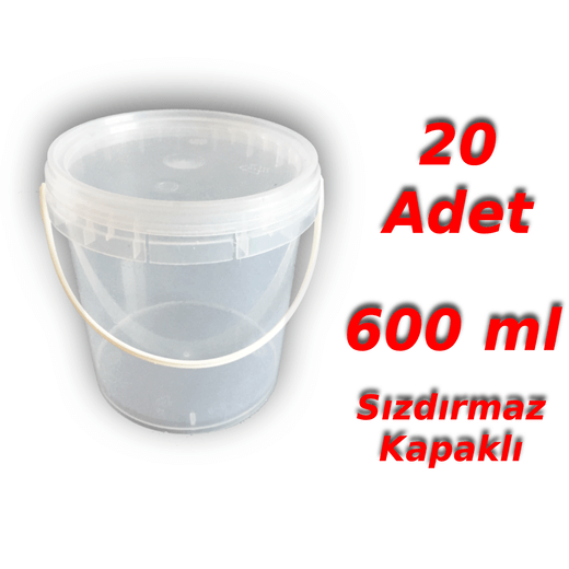 Decotone 0.6 Lt Plastik Kapaklı Kova Şeffaf - Görsel 4