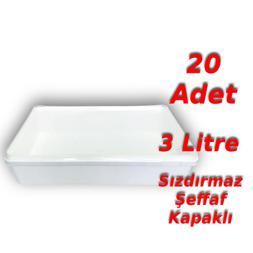 Decotone 3 Lt Plastik Kapaklı Dikdörtgen Tava Kova Beyaz - Görsel 5