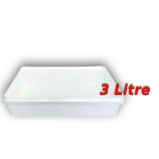 Decotone 3 Lt Plastik Kapaklı Dikdörtgen Tava Kova Beyaz