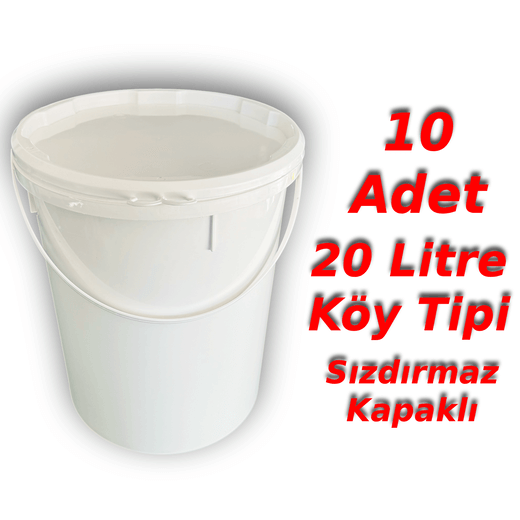 Decotone 20 Lt Plastik Kapaklı Köy Kova Peynir Glikoz Kovası Beyaz - Görsel 5