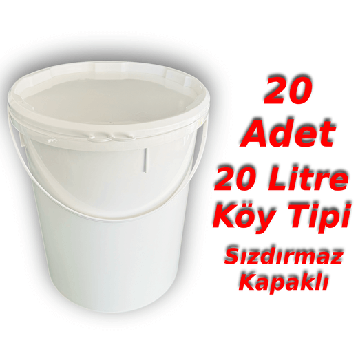 Decotone 20 Lt Plastik Kapaklı Köy Kova Peynir Glikoz Kovası Beyaz - Görsel 6