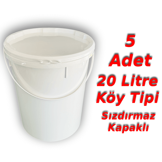 Decotone 20 Lt Plastik Kapaklı Köy Kova Peynir Glikoz Kovası Beyaz - Görsel 4