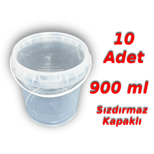 Decotone 0,9 Lt Plastik Kapaklı Kova Şeffaf - Görsel 3