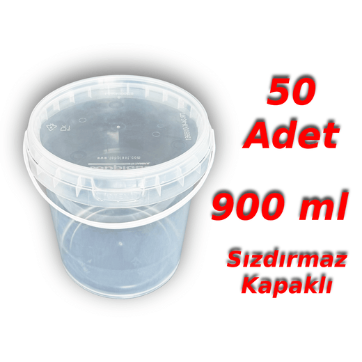 Decotone 0,9 Lt Plastik Kapaklı Kova Şeffaf - Görsel 5